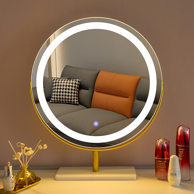 a0x0x modern simple makeup mirror desktop led with light rotatable bedroom smart light luxury dressing mirror full figure