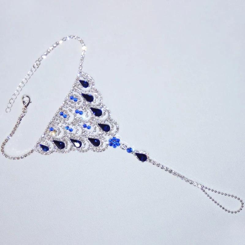 amazon new diamond-embedded finger anklet european and american beach ornament fashion trend crystal anklet female anklet Specification drawing