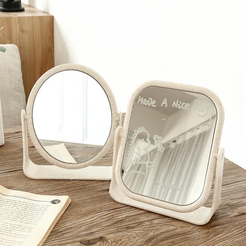 desktop desktop makeup mirror double-sided mirror ins wind net red girl heart vertical dormitory students dressing mirror wholesale details Picture