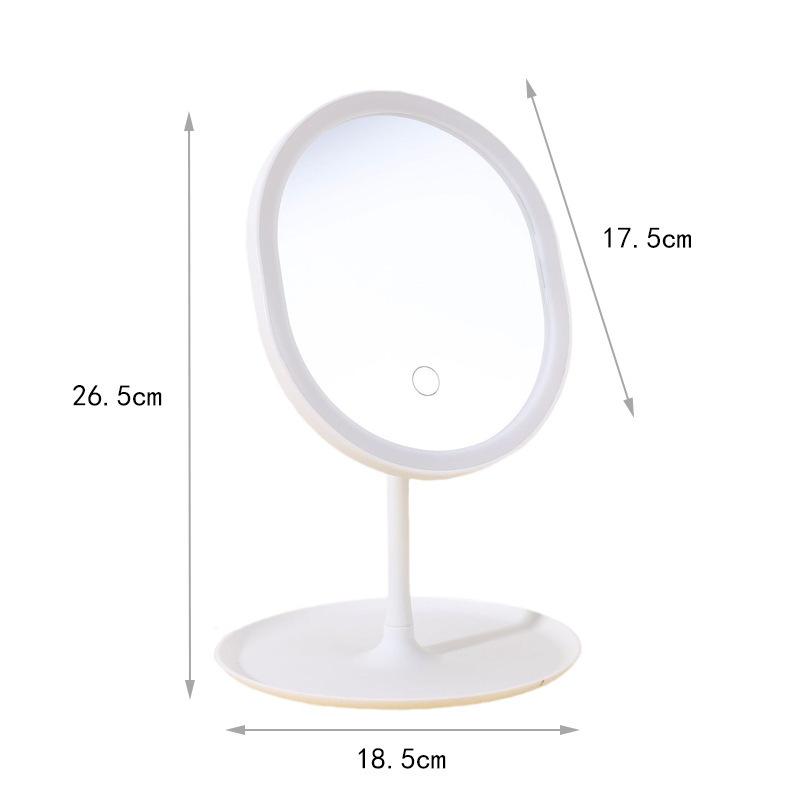 led oval led make-up mirror internet celebrity beauty dressing mirror usb charging desktop smart fill light mirror gift with light details Picture