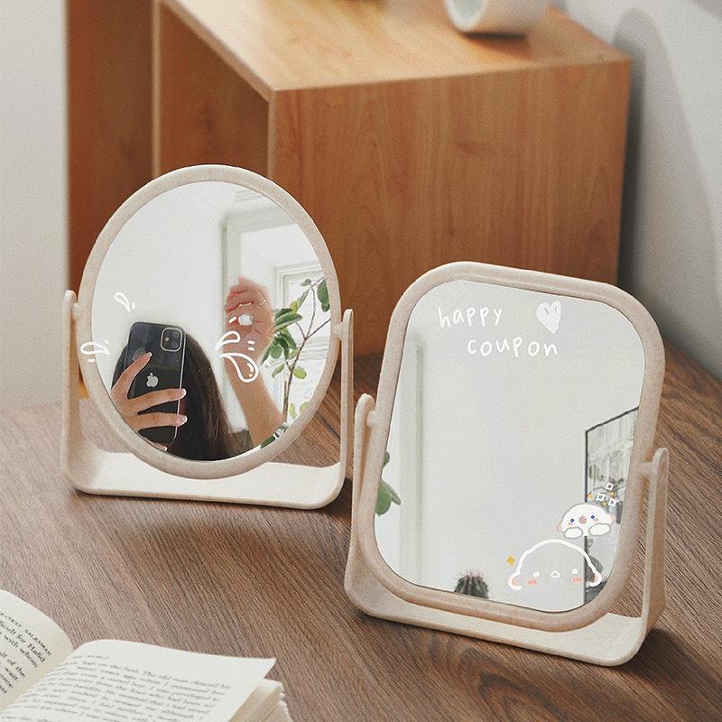 desktop desktop makeup mirror double-sided mirror ins wind net red girl heart vertical dormitory students dressing mirror wholesale Application Scenario
