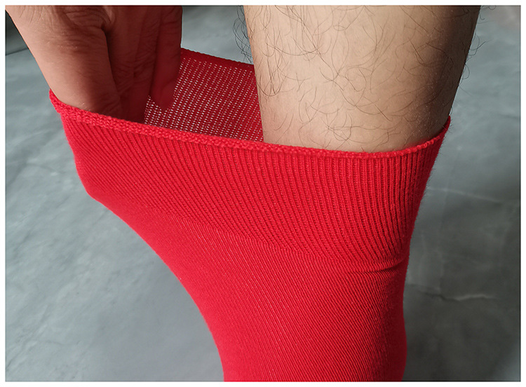 中年老年人红色袜子男女本命年秋冬季新年袜子松口袜胖脚袜老人不勒脚中厚详情8