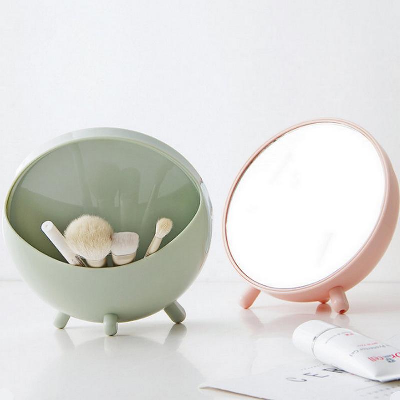 hd single-sided makeup mirror desktop dressing mirror beauty princess mirror folding square mirror desktop portable mirror details Picture