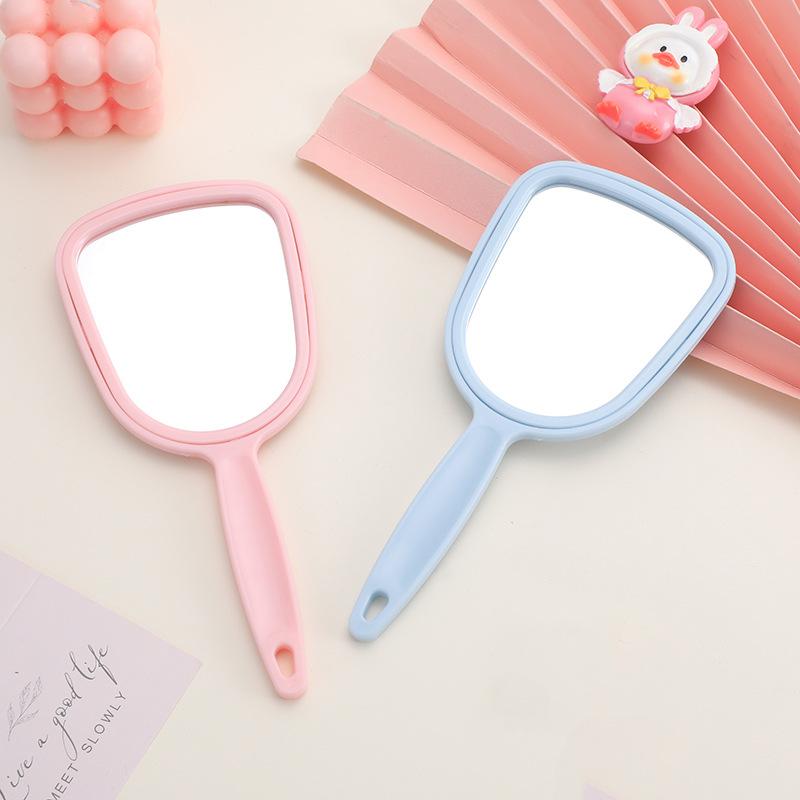bow mirror wholesale square hand-held makeup mirror girls dressing beauty makeup portable handle small mirror Specification drawing