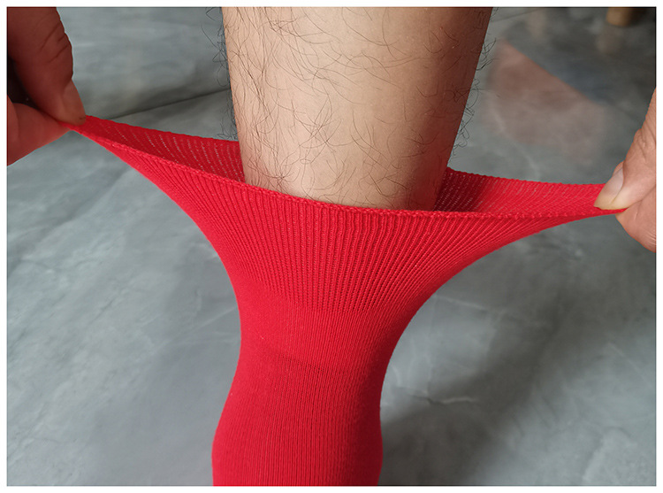 中年老年人红色袜子男女本命年秋冬季新年袜子松口袜胖脚袜老人不勒脚中厚详情9