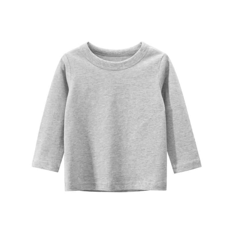 27kids brand children's clothing autumn 2024 boy's long-sleeved t-shirt solid color advertising shirt children's clothes a substitute Item Picture