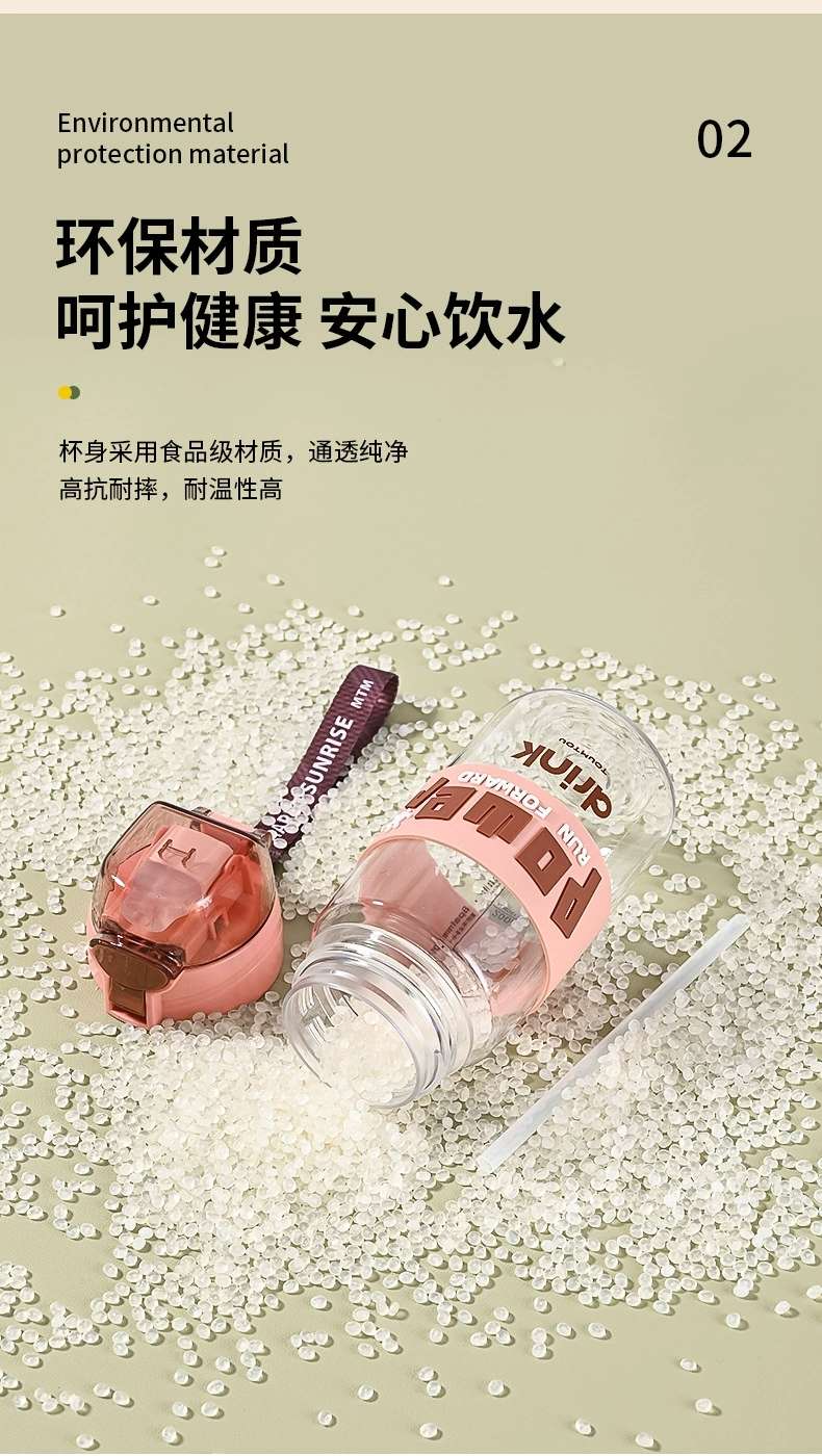 Y217-2333 water cup, high appearance level, large-capacity sports straw cup, drinking cup, space cup, simple and heat-resistant cup detail image 7