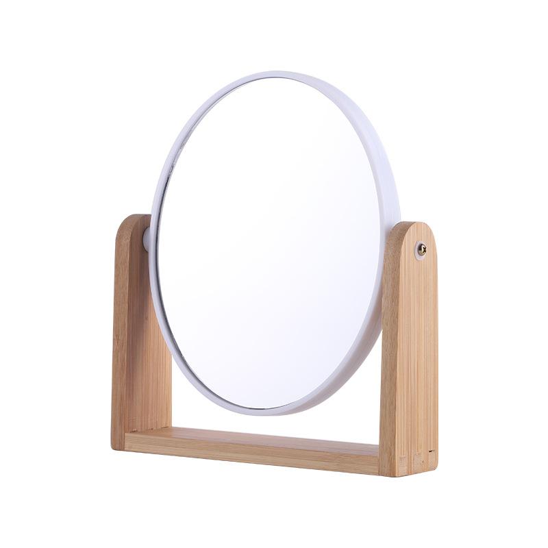 bamboo makeup mirror dormitory desktop makeup net red beauty processing customization dressing mirror online celebrity mirror Item Picture