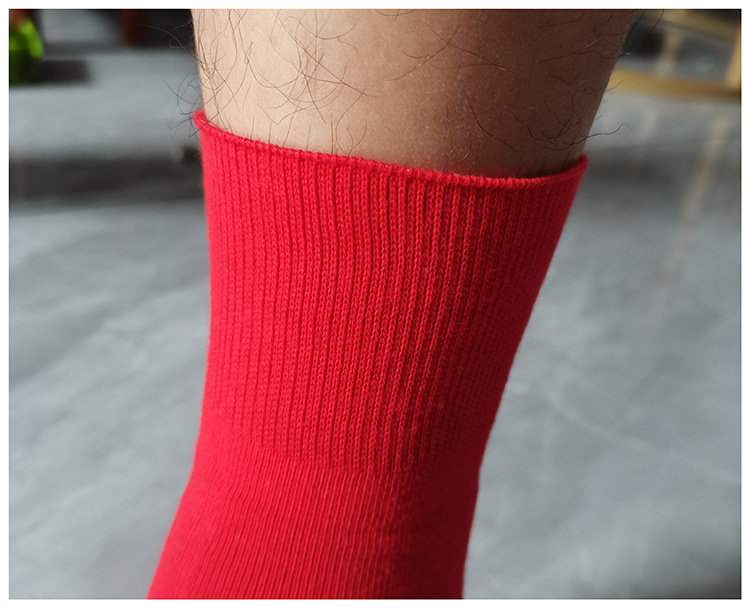 中年老年人红色袜子男女本命年秋冬季新年袜子松口袜胖脚袜老人不勒脚中厚详情7