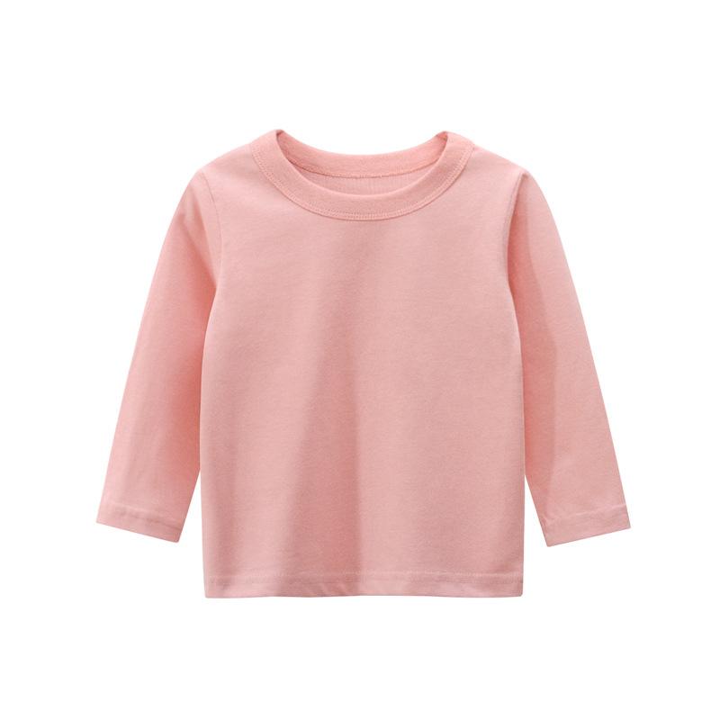 27kids brand children's clothing autumn 2024 boy's long-sleeved t-shirt solid color advertising shirt children's clothes a substitute details Picture