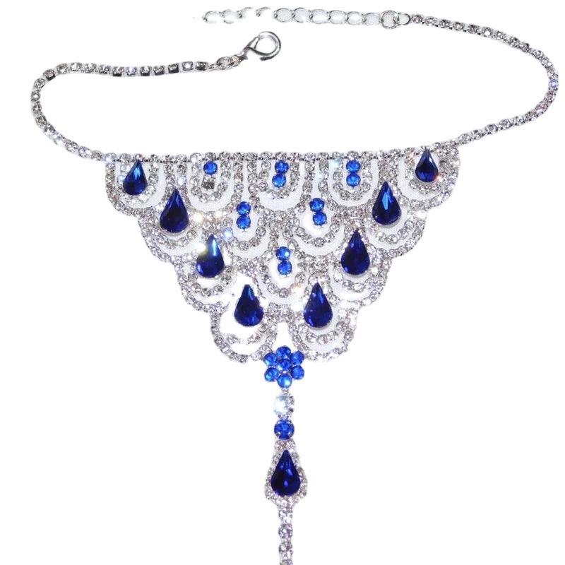 amazon new diamond-embedded finger anklet european and american beach ornament fashion trend crystal anklet female anklet Item Picture