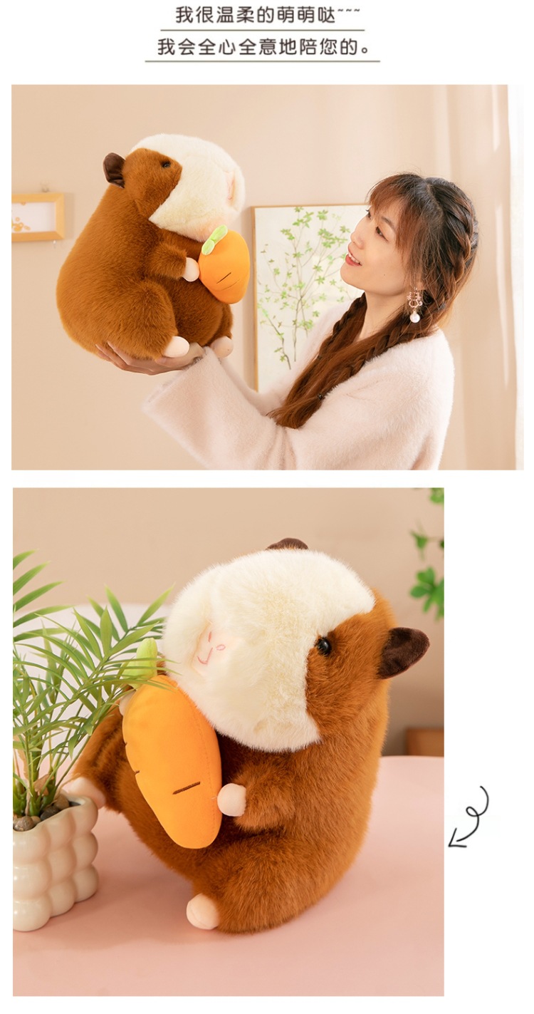 跨境卡皮巴拉抱枕荷兰猪玩偶毛绒玩具公仔布娃娃陪睡安抚玩偶水豚详情10