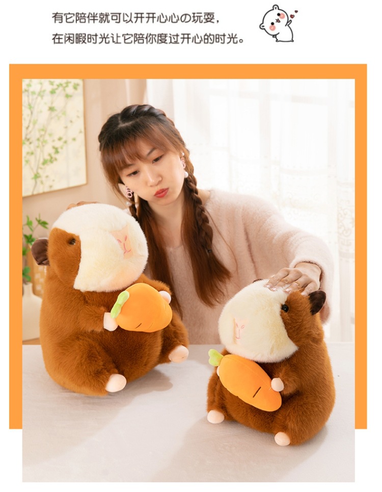 跨境卡皮巴拉抱枕荷兰猪玩偶毛绒玩具公仔布娃娃陪睡安抚玩偶水豚详情11