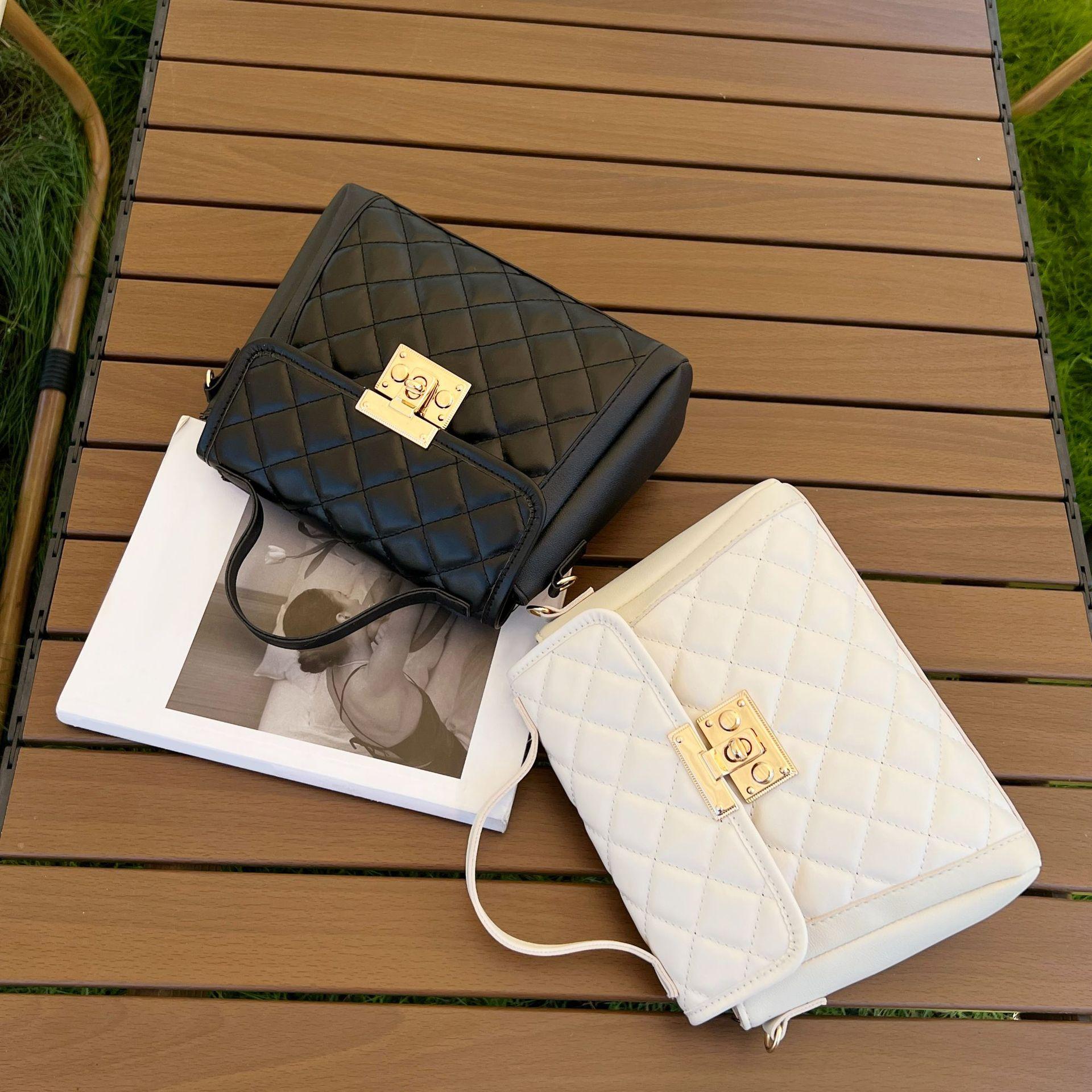 rhombus kelly bag 2023ladies bag special-interest design textured handbag korean style women's crossbody shoulder bag Specification drawing