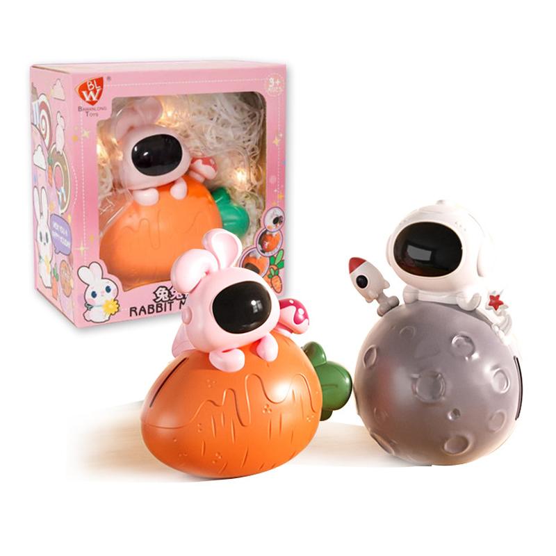 Free Shipping Children's Saving Piggy Bank Atmosphere Night Light Space Rabbit Key Unlock Access Light Piggy Bank Ornaments Item Picture