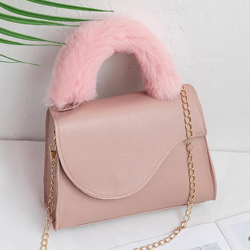 plush hand-carrying bag 2022 foreign trade one shoulder bag female clear sweet women's cross-body bag ladies handbag Application Scenario