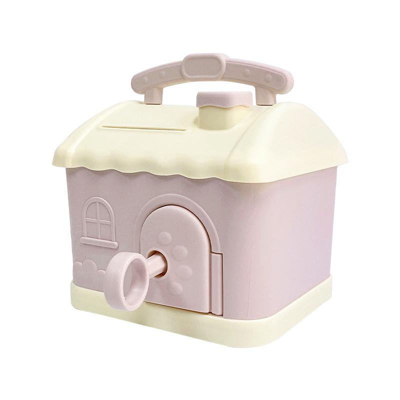 online celebrity savings bank creative cute cartoon piggy bank small house large capacity plastic coin bank wholesale Item Picture