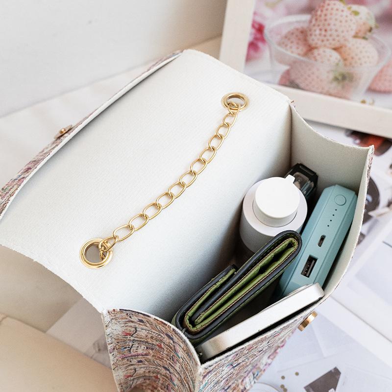 2022 Bag Female Korean Personality Trendy Graffiti Contrast Color Handbag Foreign Trade Mini Bag Crossbody Ladies' Pouch Specification drawing