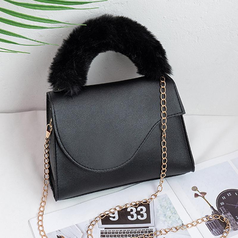 plush hand-carrying bag 2022 foreign trade one shoulder bag female clear sweet women's cross-body bag ladies handbag details Picture