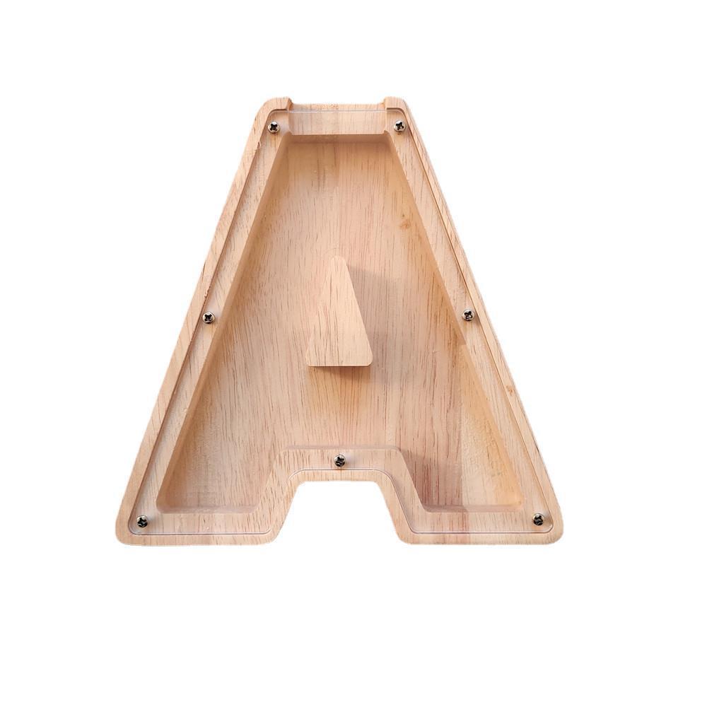Cross-Border Ins Style Creative Home Piggy Bank Letter Decoration Simple Wooden Crafts Decorative Storage Tank Wholesale Item Picture