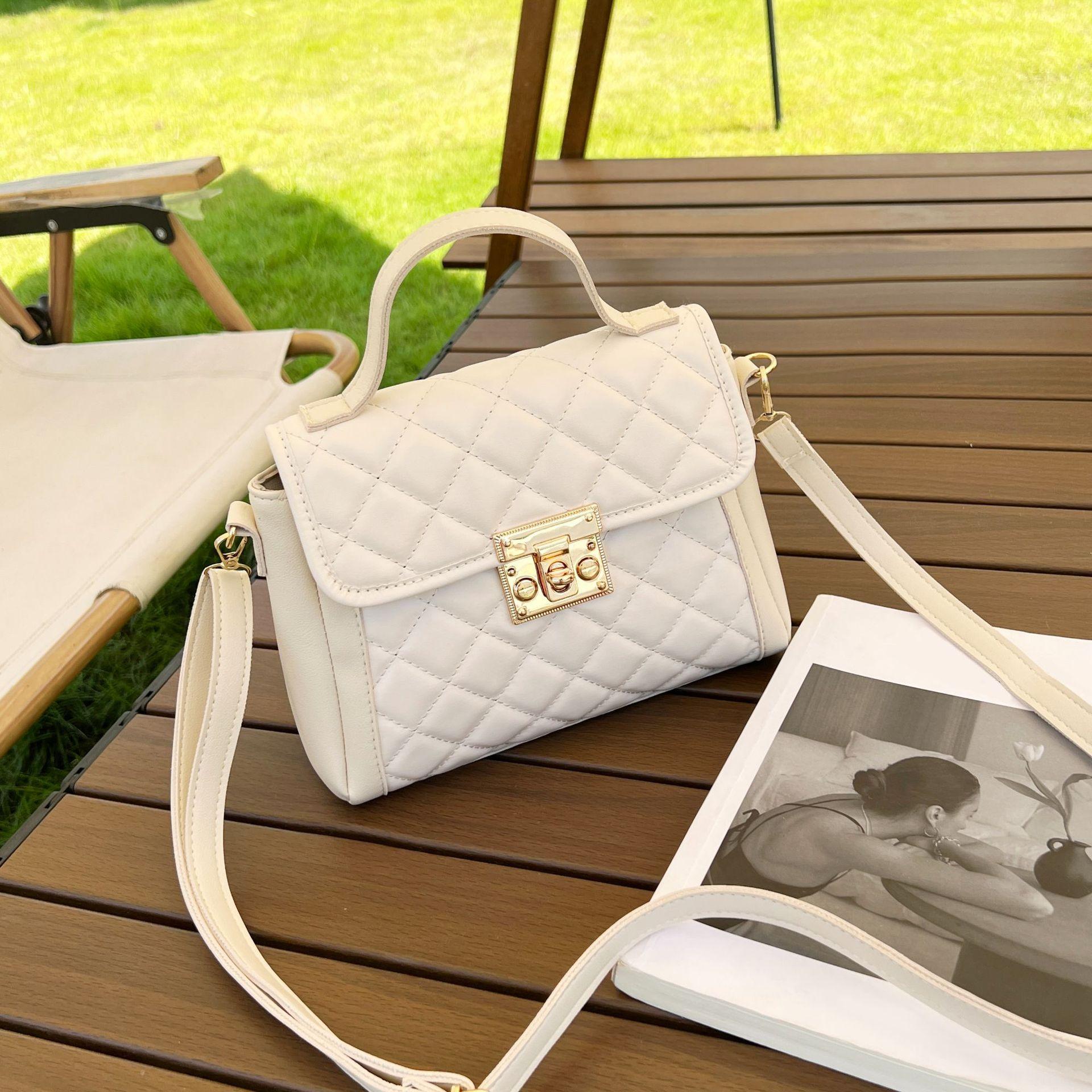 rhombus kelly bag 2023ladies bag special-interest design textured handbag korean style women's crossbody shoulder bag Application Scenario