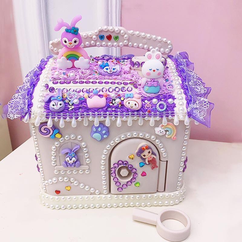 children's toy storage piggy bank multi-functional treasure chest handmade diy material package production storage box children's day gift full figure