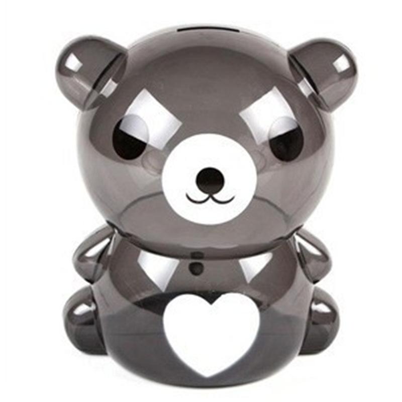 creative small sitting bear transparent piggy bank children cartoon plastic money box promotion opening gift wholesale Item Picture