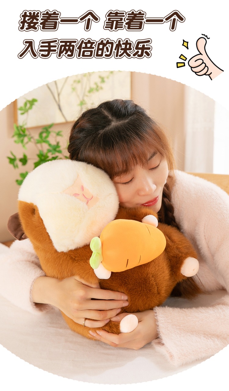 跨境卡皮巴拉抱枕荷兰猪玩偶毛绒玩具公仔布娃娃陪睡安抚玩偶水豚详情3