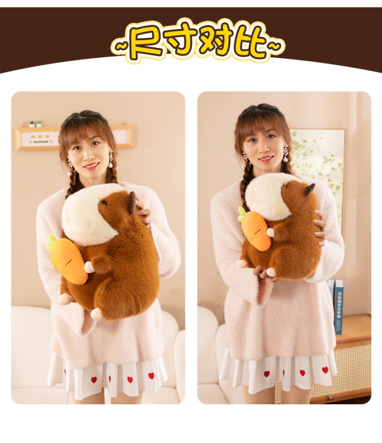 跨境卡皮巴拉抱枕荷兰猪玩偶毛绒玩具公仔布娃娃陪睡安抚玩偶水豚详情7