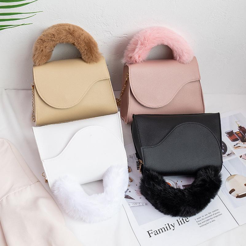 plush hand-carrying bag 2022 foreign trade one shoulder bag female clear sweet women's cross-body bag ladies handbag full figure
