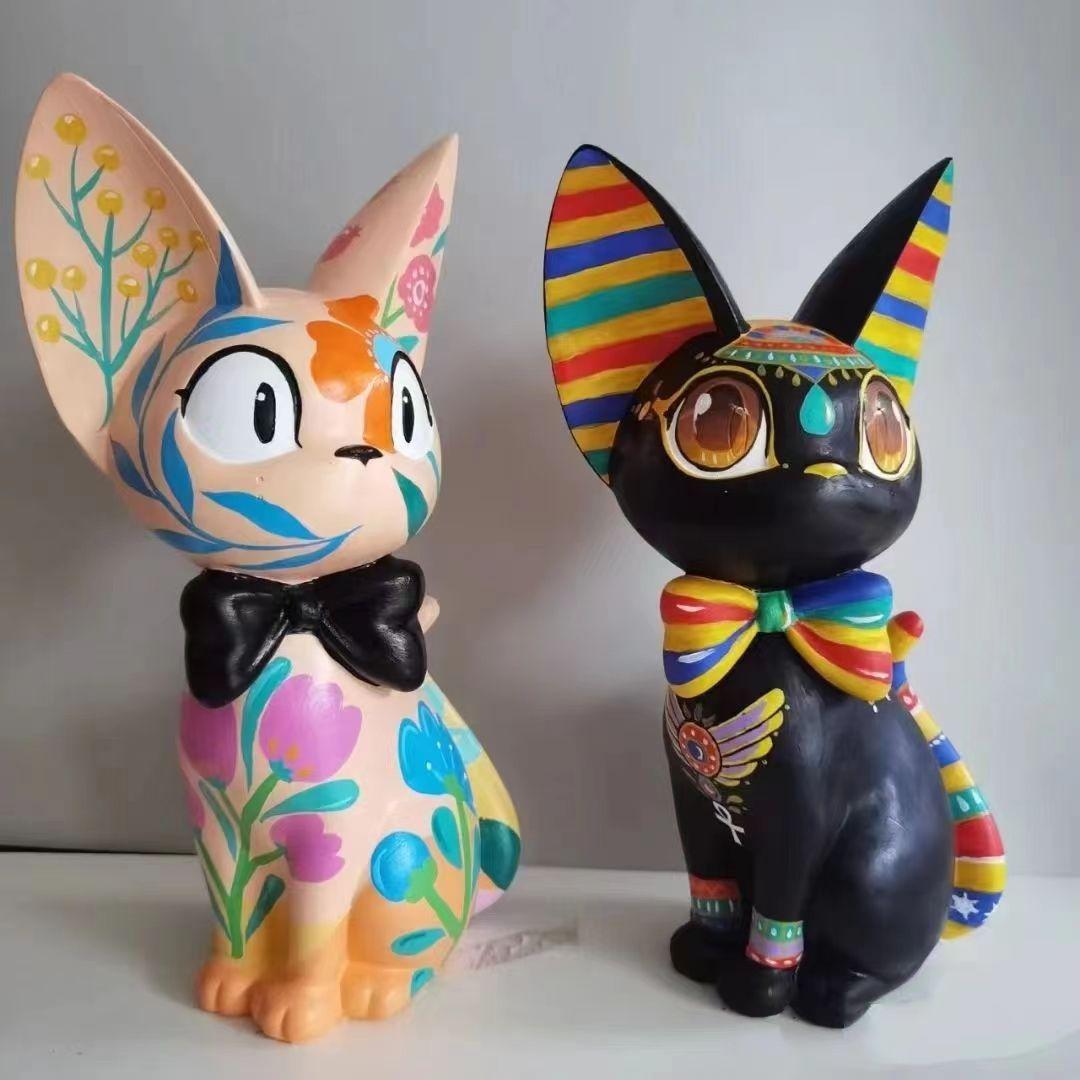 diy handmade coloring toy non-plaster doll coloring doll auspicious  vinyl painted piggy bank white embryo full figure