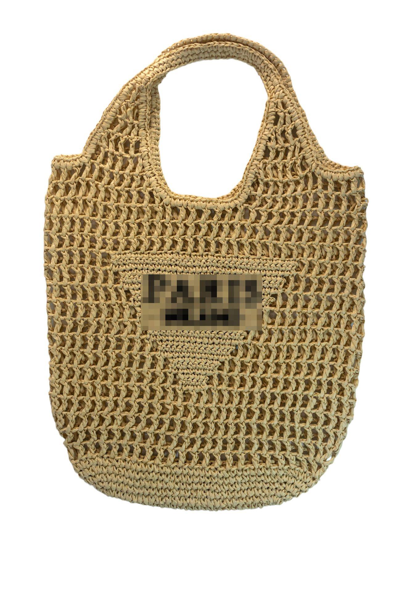 wholesale processing handmade straw bag retro popular large capacity hollow handbag all-match net pocket ladies' bag Specification drawing