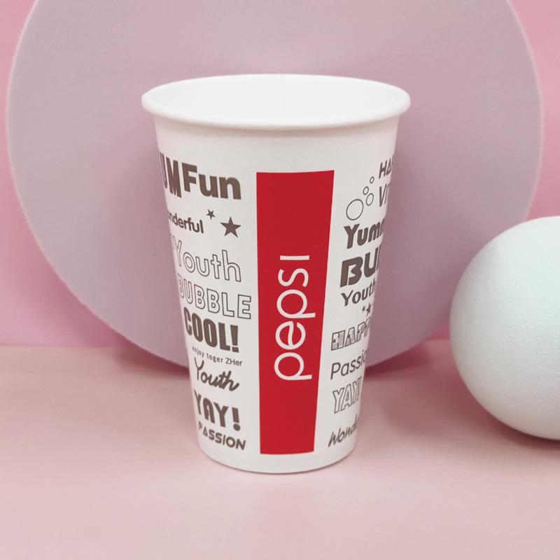 chinese style disposable paper cup thickened with cover heat insulation drink milk tea cola coffee takeaway cold drink paper cup Application Scenario