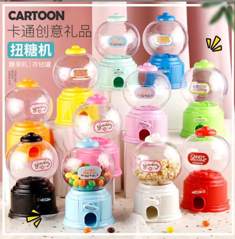 foreign trade cute gift wedding candies box korean mini sugar twisting machine gumball machine children's sugar toy storage piggy bank full figure
