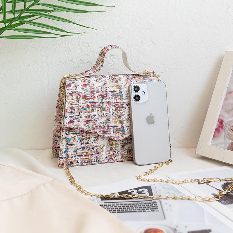 2022 Bag Female Korean Personality Trendy Graffiti Contrast Color Handbag Foreign Trade Mini Bag Crossbody Ladies' Pouch details Picture