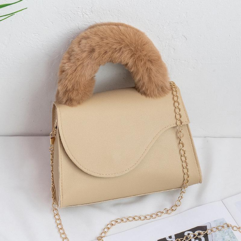 plush hand-carrying bag 2022 foreign trade one shoulder bag female clear sweet women's cross-body bag ladies handbag Specification drawing