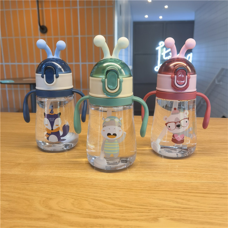 Y217-1600 Creative Ant Cartoon Straw Cup, cute and creative kindergarten water bottle with scale handle Specification image