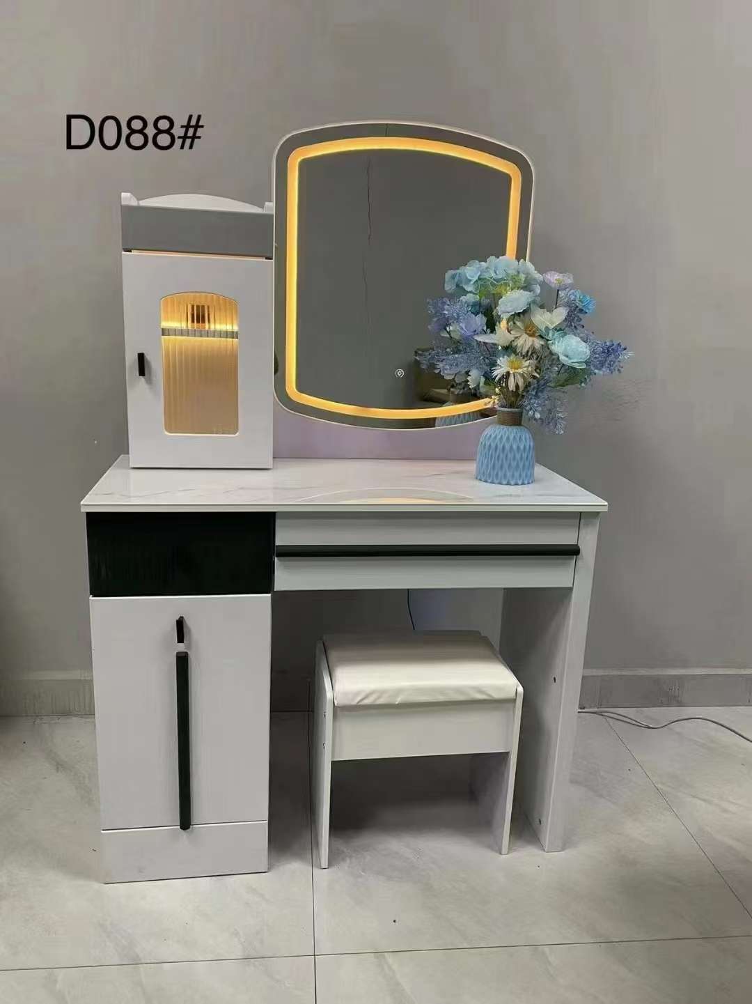 Tocador mesa de maquillaje dormitorio moderno simple luz de lujo habitaciones de lujo nuevo gabinete de almacenamiento integrado tocador de red detail image 4