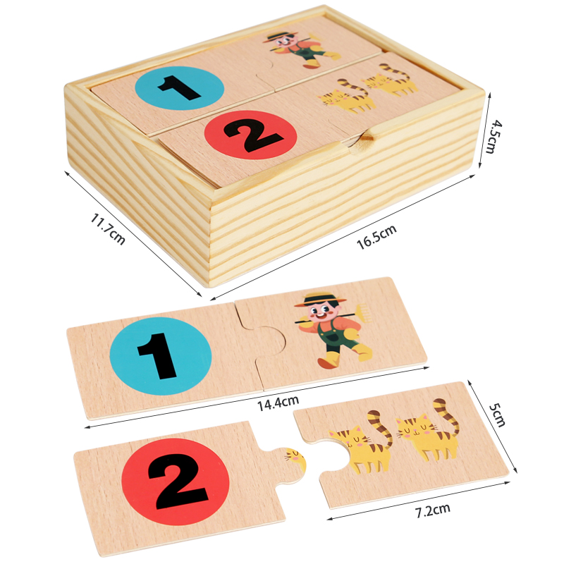 Children's wooden early education mathematics teaching AIDS English digital graphics cognition kindergarten baby enlightenment puzzle toy box number matching game Application Scenario