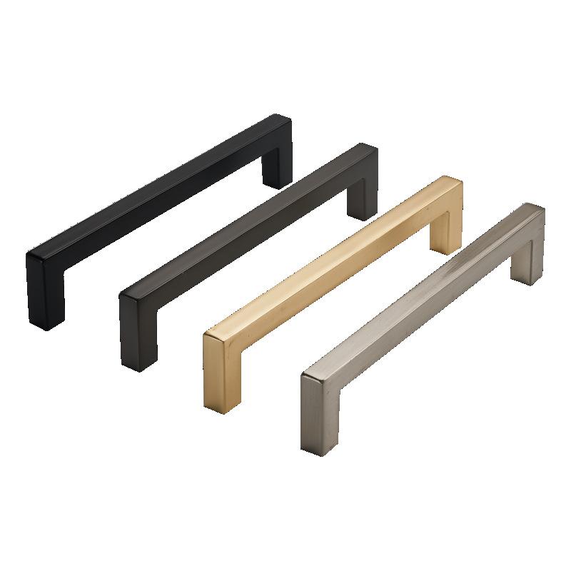 ocali modern minimalist cabinet wardrobe chest of drawer door zinc alloy handle furniture hardware black gold handle Item Picture