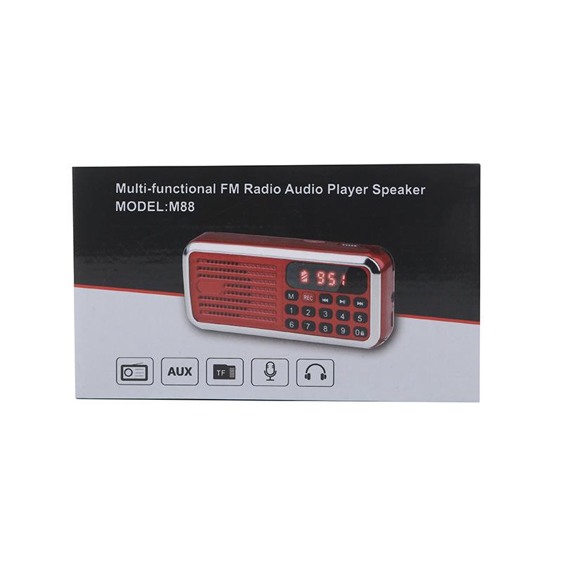 Creative Small Retro Bluetooth Speaker Red Broadcaster Portable Outdoor Speaker UCB Interface Radio Large Capacity Item Picture