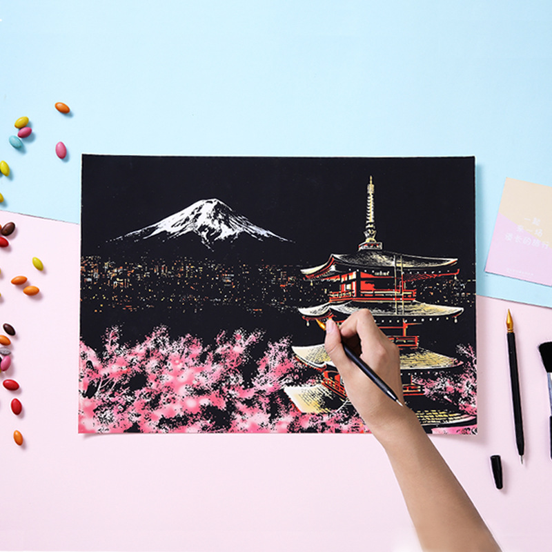 炫彩都市Ⅱ成人减压刮刮画玩具夜景diy手工刮画创意生日礼品