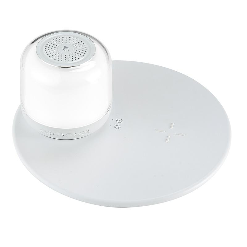 15w wireless charging bluetooth speaker with led seven-color ambience light two-in-one wireless charger multifunctional lamp audio Item Picture