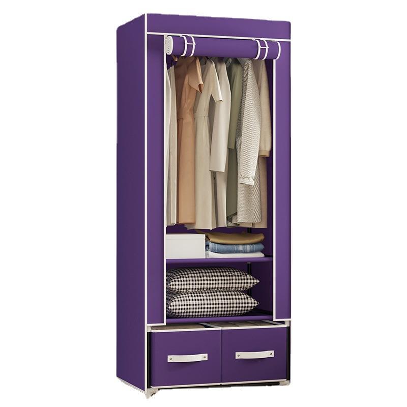 simple wardrobe foreign trade amazon storage drawer clothes rack wholesale assembly dormitory open rental wardrobe Item Picture