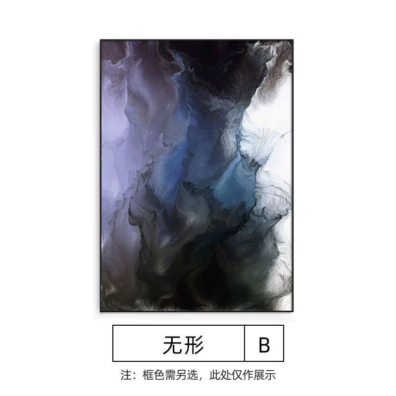 蓝色抽象画入户玄关装饰画现代轻奢壁画客厅沙发背景墙挂画落地画酒店房间手绘油画详情5