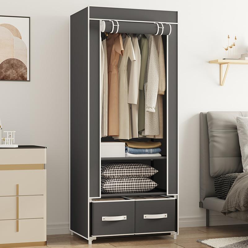 simple wardrobe foreign trade amazon storage drawer clothes rack wholesale assembly dormitory open rental wardrobe full figure