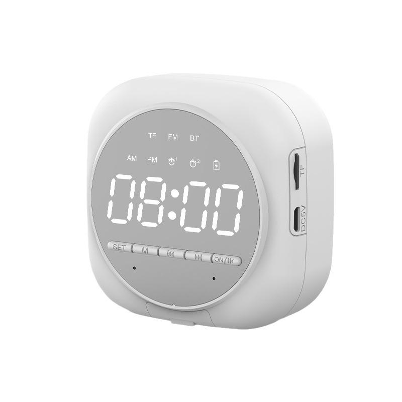cross-border mirror bluetooth speaker radio card creative gift clock alarm clock audio voice prompt Item Picture