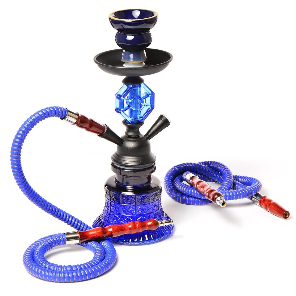 cross-border supply hookah factory arabian hookah suit double tube glass hookah accessories hookah