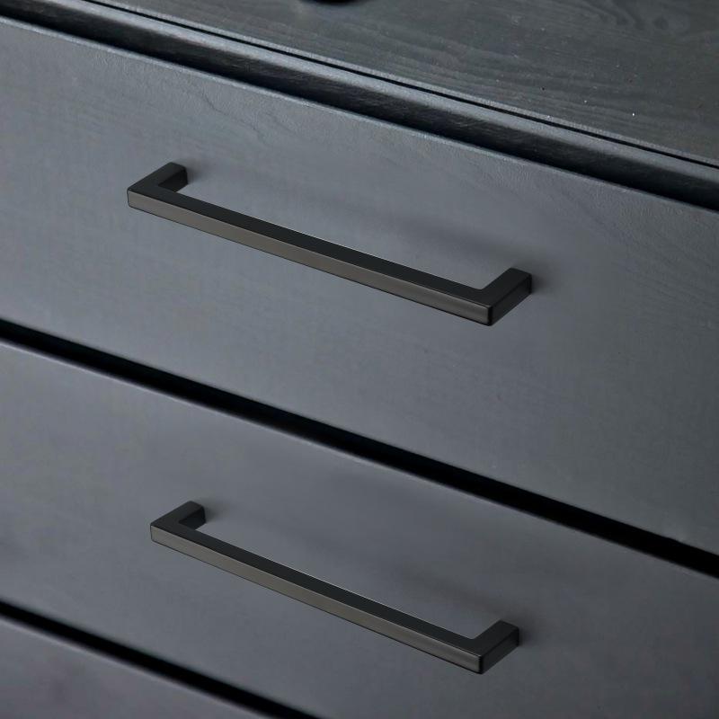 ocali modern minimalist cabinet wardrobe chest of drawer door zinc alloy handle furniture hardware black gold handle Specification drawing
