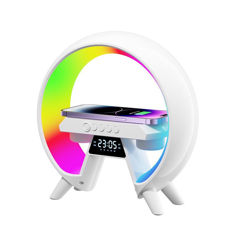Cross-Border Hot New Big G6 Colorful Bedside with Clock Light Multifunctional Bluetooth Speaker Wireless Charger Bluetooth Speaker Application Scenario